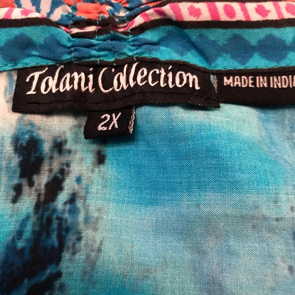 Blue Tie Dye printed open front woven Kimono - Picture 3 of 3